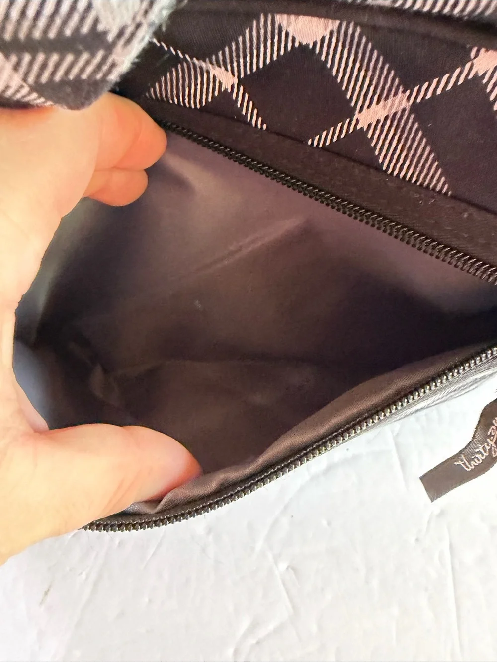 Vera Bradley Black and White Plaid Cosmetic Case